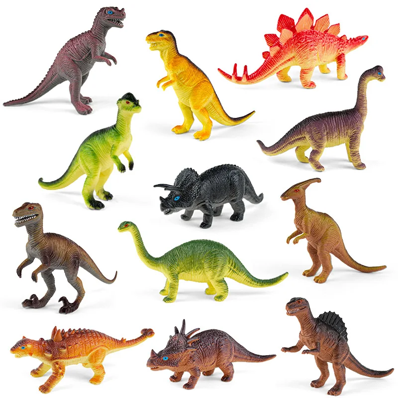 12 шт. Большой Набор игрушек-динозавров из Мира Юрского периода, Модель животного, Украшение в виде Тираннозавра, Детская Коллекция игрушек-динозавров, Подарок